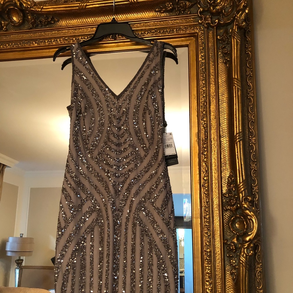 Andrianna Papell beaded short sneath dress